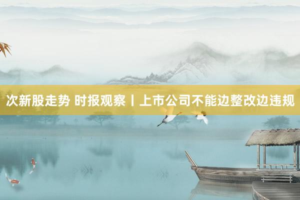 次新股走势 时报观察丨上市公司不能边整改边违规