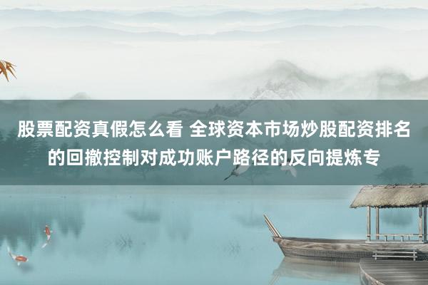股票配资真假怎么看 全球资本市场炒股配资排名的回撤控制对成功账户路径的反向提炼专