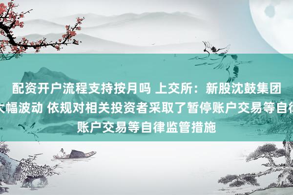 配资开户流程支持按月吗 上交所：新股沈鼓集团股票价格大幅波动 依规对相关投资者采取了暂停账户交易等自律监管措施